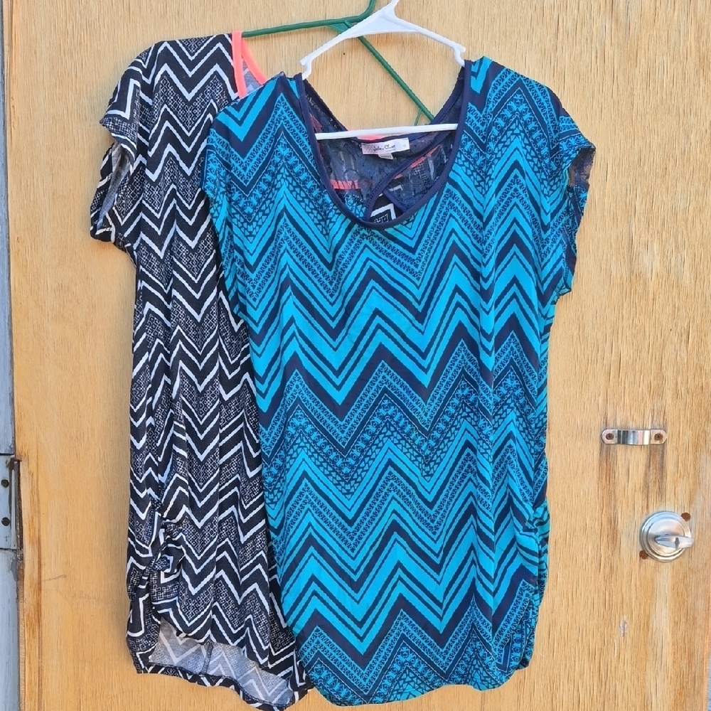 Free Kisses Neon Pink and Gray Maternity Top And Julies Closet Maternity Blouses